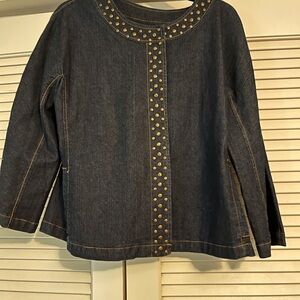 Ruby Rd. Denim Jacket with Gold Accents New no Tags